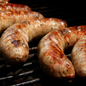 links of bbq smoked sausage